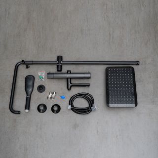 Душевая стойка Lemark Ursus LM7272BL с термостатом чёрный