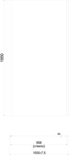 Душевая боковая панель Kerama Marazzi Lindo LN.100.FP.BLK.M 100 см стекло прозрачное профиль чёрный матовый