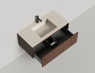 Подвесная тумба Salini Domino 27D210IN 100см шпон/гладкий фасад под встраиваемую раковину