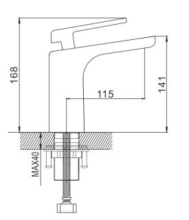 Смеситель для раковины Rose R1401F белый/хром