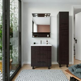 Зеркало с подсветкой Бриклаер Чили 4627125415050 70 см венге