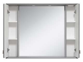 Зеркальный шкаф с подсветкой Misty Лувр 105см серый
