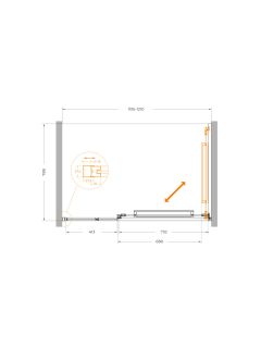 Душевая дверь CEZARES LUX-B-FS-11-120-C-GM оружейная сталь