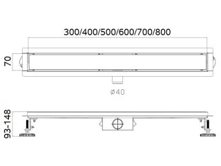 Душевой лоток Haiba HB94500 50см сатин