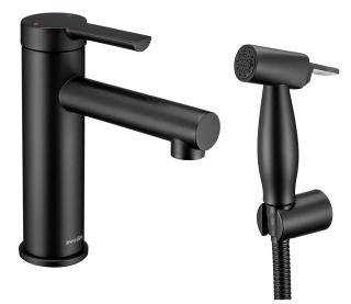 Смеситель для раковины Swedbe Diana 1060B с гигиенической лейкой чёрный