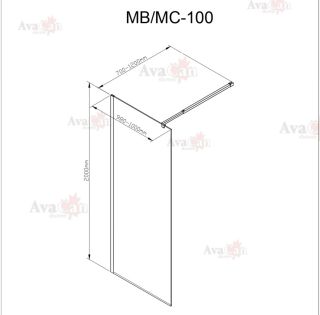 Душевая перегородка AvaCan MB100 чёрный