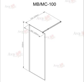 Душевая перегородка AvaCan MC100 хром