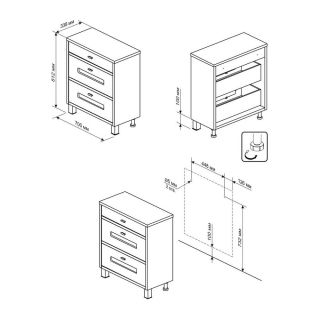 Комод для ванной Бриклаер Бали 4627125411878 70 см венге/белый