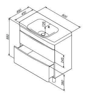 Am.pm Like M80FSX0802WG тумба под раковину 80 см белый