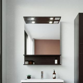 Зеркало с подсветкой Бриклаер Чили 4627125415050 70 см венге