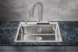 Мойка для кухни Milacio Denia 68 Steel MC.77410 в комплекте со смесителем и коландером нержавеющая сталь