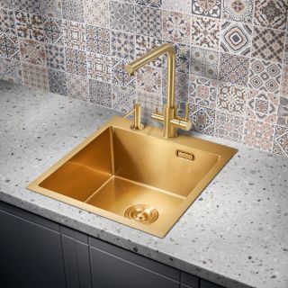 Мойка для кухни Milacio Denia 46 Steel MC.77478 брашированное золото