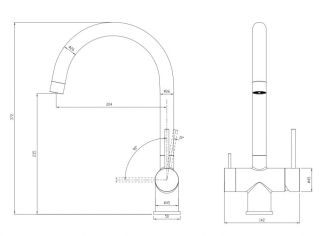 Смеситель для кухни Milacio Ultra MCU.554.SS под фильтр с краном для питьевой воды нержавеющая сталь