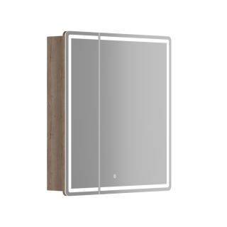 Зеркальный шкаф для ванной с подсветкой Sancos Mirror MI70EG 70 см дуб галифакс натуральный