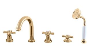 Смеситель на борт ванны Rav Slezak Morava retro MK162.5PZ золото