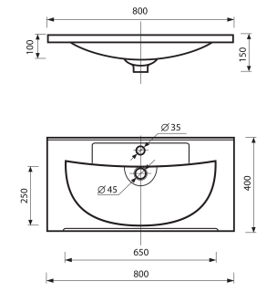 Раковина Misty EVVA 80 см