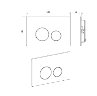Кнопка смыва Boheme 649-SGM оружейная сталь