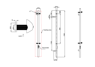 Полотенцесушитель электрический Boheme Uno 726-GM 150x12 см оружейная сталь