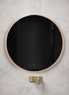 Зеркало с подсветкой Armadi Art 545-120-MG 120 см сенсорный выключатель антизапотевание золото матовое