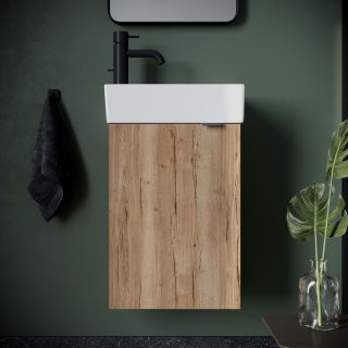 Подвесная тумба под раковину Sancos Mini MN35EGL левая 35см дуб галифакс натуральный