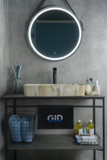 Раковина Gid Mnc596 54457 накладная под камень глянцевая 60x34x11