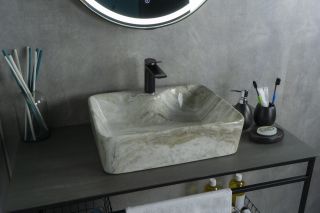 Раковина Gid Mnc605 54460 накладная под камень глянцевая 48x37x13