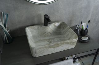 Раковина Gid Mnc605 54460 накладная под камень глянцевая 48x37x13