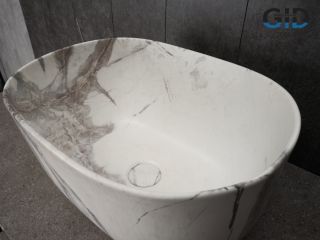 Раковина Gid Mnc9302 54481 накладная под камень матовая 45x32x22