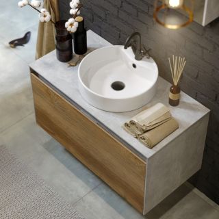 Подвесная тумба под раковину Aqwella Mobi MOB0110W+MOB0710DB 100 см