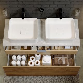 Подвесная тумба под раковину Aqwella Mobi MOB0112W+MOB0712W 120 см