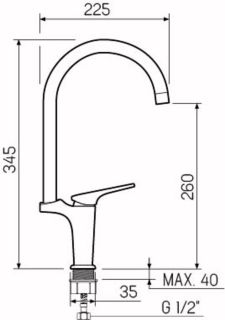 Смеситель для кухни РМС SL122-017FO хром