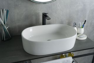 Раковина Gid N9025 51111 накладная белая 56x35x14