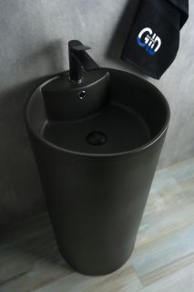 Раковина Gid Nb135bg 81109 накладная черная графит 45x45x85