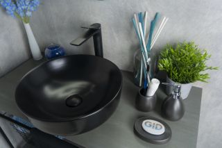 Раковина Gid Nc911 52224 накладная черная матовая 41.5x41.5x13.5