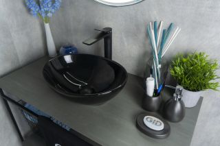 Раковина Gid Nc920 52231 накладная черная глянцевая 41x34x15