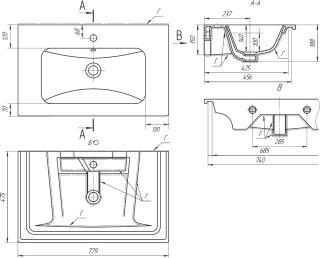 Мебельная раковина Dreja Euphoria 80см белый 00000005073