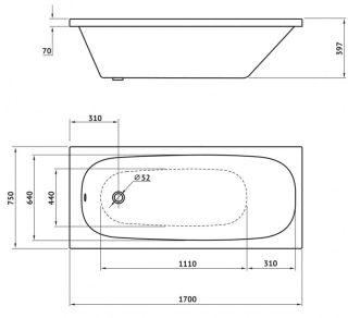Акриловая ванна Berges Nelu с каркасом 180x80см белый 050024