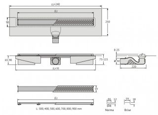 Душевой лоток Berges C1 Norma 095139 80см чёрный матовый