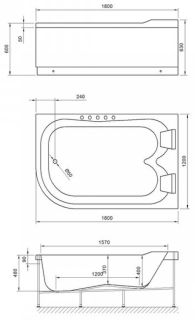 Гидромассажная ванна Royal Bath Norway De Luxe 180x120см правая белый RB331100DL-R