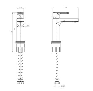 Смеситель для раковины Wonzon & Woghand WW-H1032-MW белый матовый