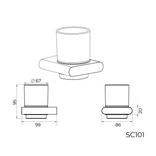 Стакан для ванной комнаты Knotlor SC101RB, бронза