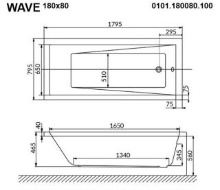 Гидромассажная ванна Whitecross Wave 0101.180080.100.SOFT.BR 180x80см Soft бронза