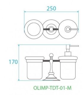 Стакан и диспенсер настольные, бронза Cezares OLIMP-TDT-02-M