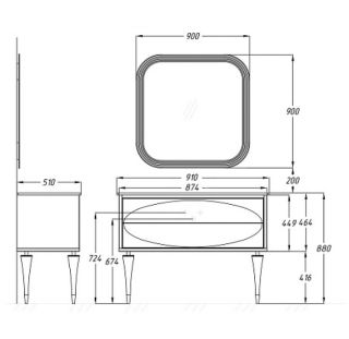 Опора Ибица белый/золото (2 шт)