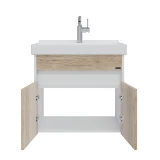 Подвесная тумба под раковину Санта Мира 700477 60 см дуб австрийский/белый