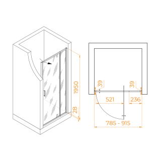 Душевая дверь RGW PA-008B 350800889-14 80см чёрный