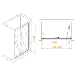 Душевая дверь RGW PA-21B 06082112-14 120см чёрный