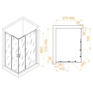 Душевой уголок RGW PA-246B 030824692-14 90x120см чёрный