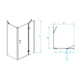 Душевой уголок RGW PA-77B R (PA-07B R + Z-050-2B + держатель O-204B) 41087727-084R 120x70см чёрный
