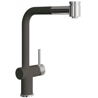 Смеситель для кухни Florentina Палермо с выдвижным изливом чёрный